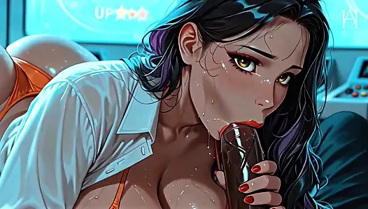 ATKINS HEAVEN - Arcade Attraction: Gorgeous MILF Sucks Massive Black Cock in the Game Room