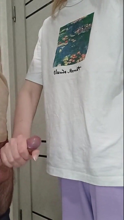 Stunning moment from "Stepmom's girlfriend jerks off young guy's dick at a family party"