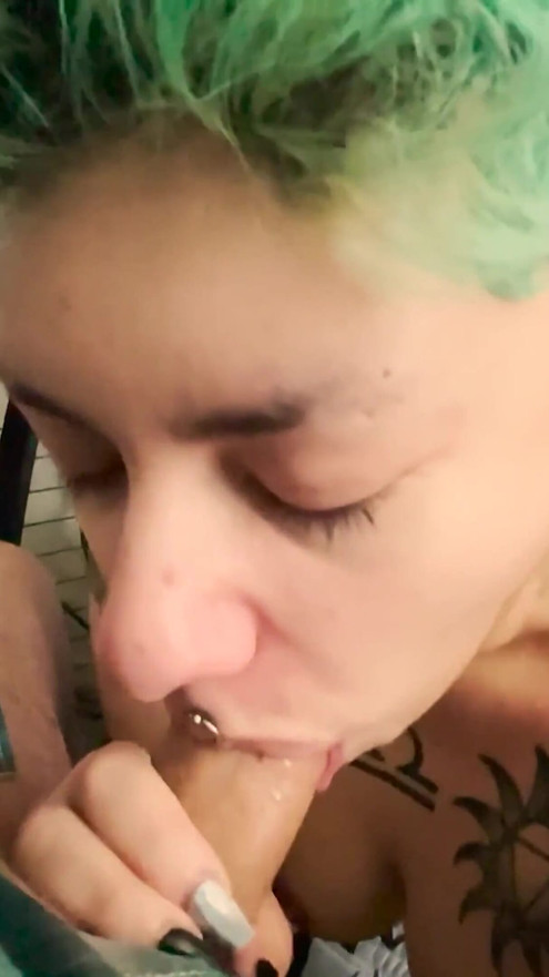 Sucking Cock Swallowing Massive Load While Daddy Works