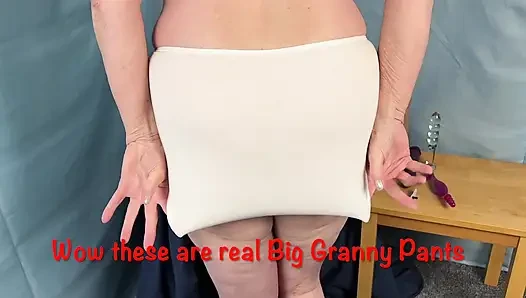 Mrs Mature Feet in her Big White Granny Pants and Pantyhose 491