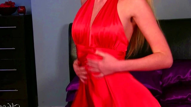 very perverted!! Anna uses a very drooled smell silk dress