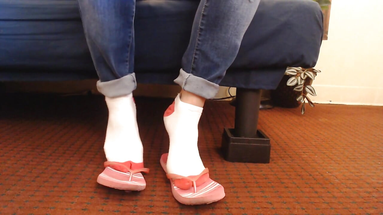 Zokni rózsaszín flip flops cipőjáték