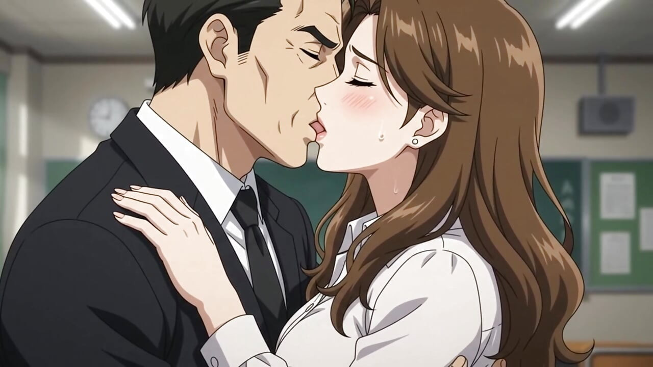 Dyrektor uwodzi nauczycielkę i pieprzy ją w biurze Hentai