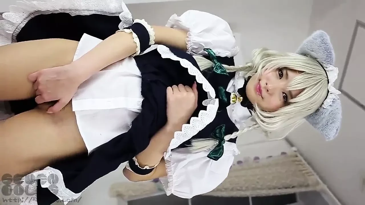 Japanese shy cosplayer cat take off panties