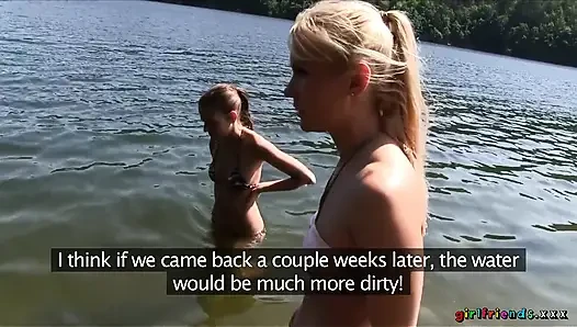 Girlfriends XXX - Outdoor Lesbian Threesome Out in Public