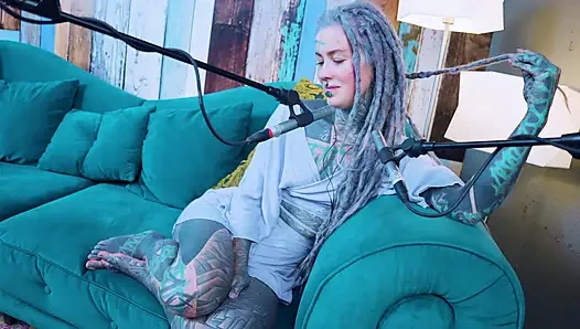 I talk about N - Needed - ASMR podcast SFW talking goth skinny girl dreadlocks tattoo model inked girl