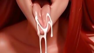 Red Head Girl After Bukkake And Creampie