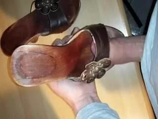 cum more irresistibly .... very worn brown wooden wife....