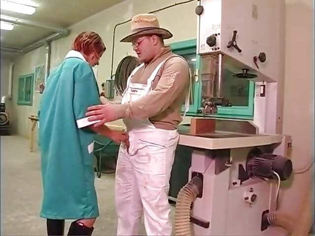 Sex in the Workshop with Big-breasted Cleaning Girl