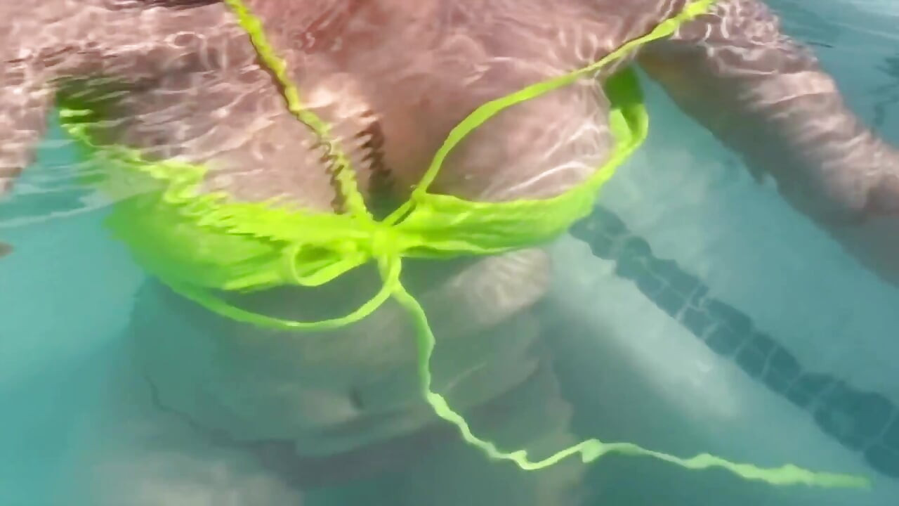 Artemisia Love Flashing Her Perfect Big Tits Underwater and Smoking a Cigarette