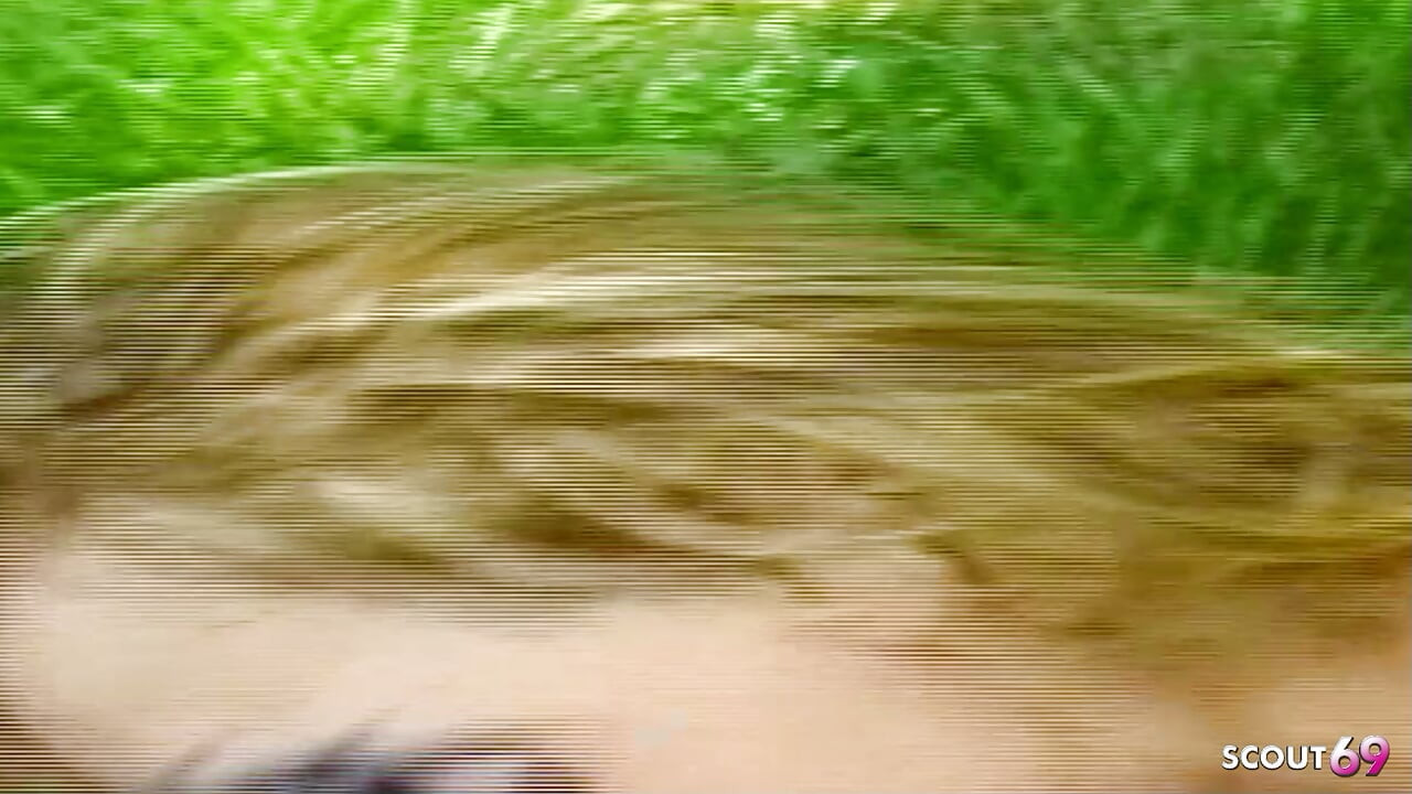 Blonde Tranny Gets Secretly Fucked in the Woods in Her Tight Asshole