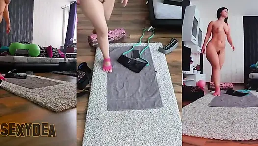 Get Hot and Sweaty with Me in Triple Cam View Naked Workout!