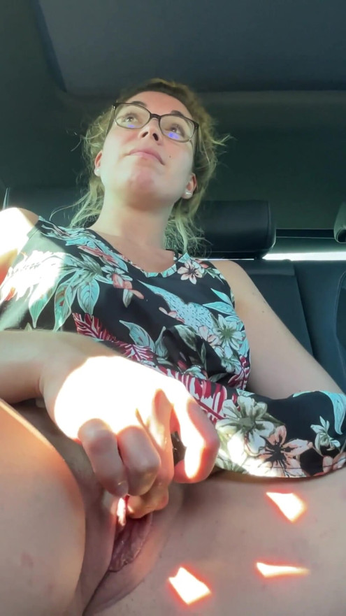 Almost caught while Im so horny masturbating in the car while driving! | Clip 1