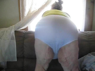 white panties looking out window