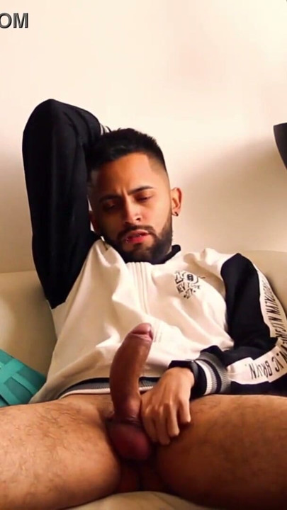 Horny Latino Jerking His Big Uncut Cock Really Hot Until He Cums Handsfree Close To The Cam - Camilo Brown | Clip 1