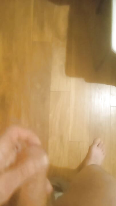 Masturbating and cumming hard fountain of cum on the floor