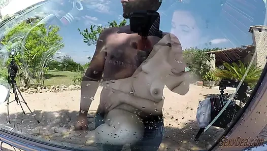 Трах на уличной автомойке