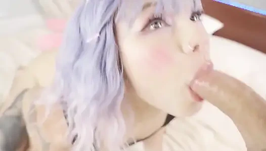Teen Gives Juicy Blowjob and Facial. Karneli Bandi