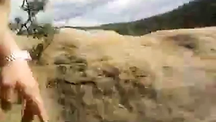 Naked on the hill in forest