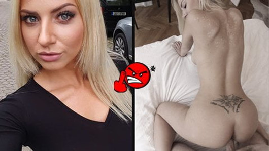 Screwmetoo, une salope blonde à gros nichons excitée se fait baiser