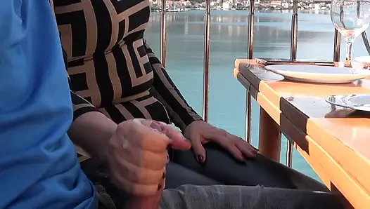Public! Jerked off a Hot Cock in a Restaurant