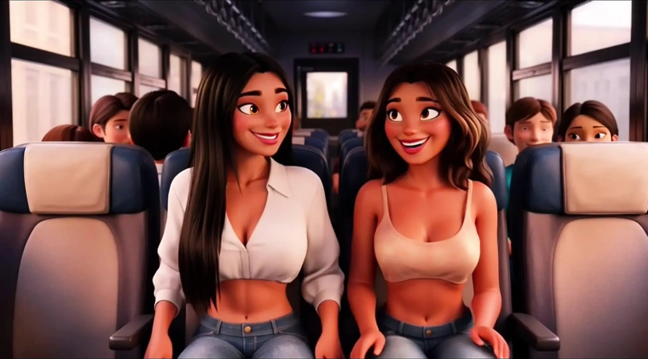 Hai người bạn nóng bỏng chia sẻ việc cho con bú dịu dàng trên xe buýt sau đó tắm và tập luyện thể dục đầy mồ hôi dữ dội với quần áo xé toạc