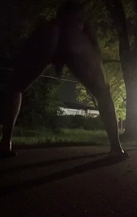 Fooling Around At Night Outside On The Sidewalk Fully Naked Part 2