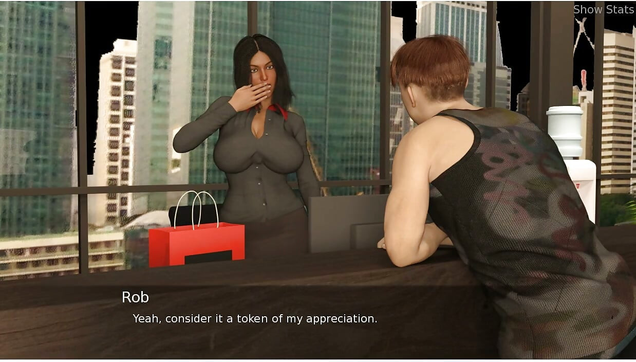 Project Hotwife - gameplay - roleplay - esposa do escritório mostra seus bens