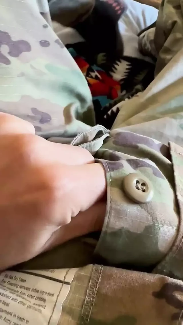 US Army Soldier plays with cock in uniform part 1