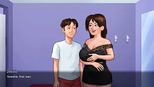 Stepson helps her stepmom in buying clothes (Summertime Saga)