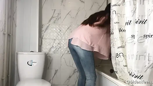 Sexy Girl Cums Hard Riding Dildo with Blowjob & Fake Sperm