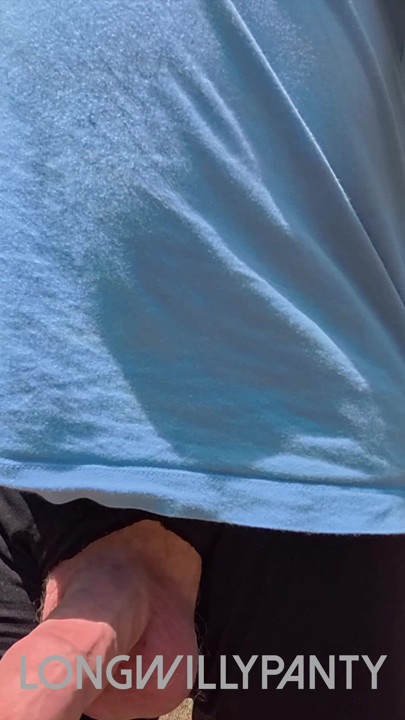 Risky uncut public exposed cock.