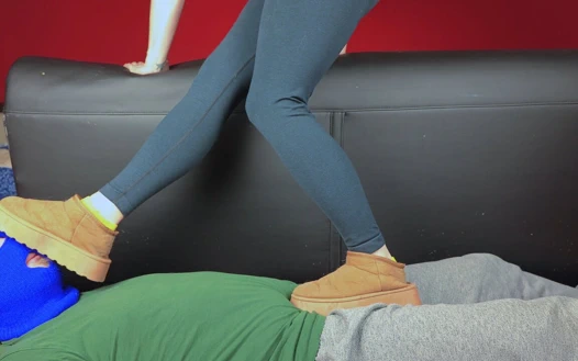 Uggs and Sock Trampling, Femdom Jozi Trample