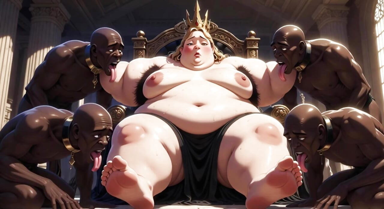 SSBBW Queen Body Worship - Slaves Licking Her Entire Body to Orgasm
