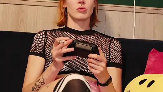 Intensiver Orgasmus und harter Fick beim Spielen von Palworld