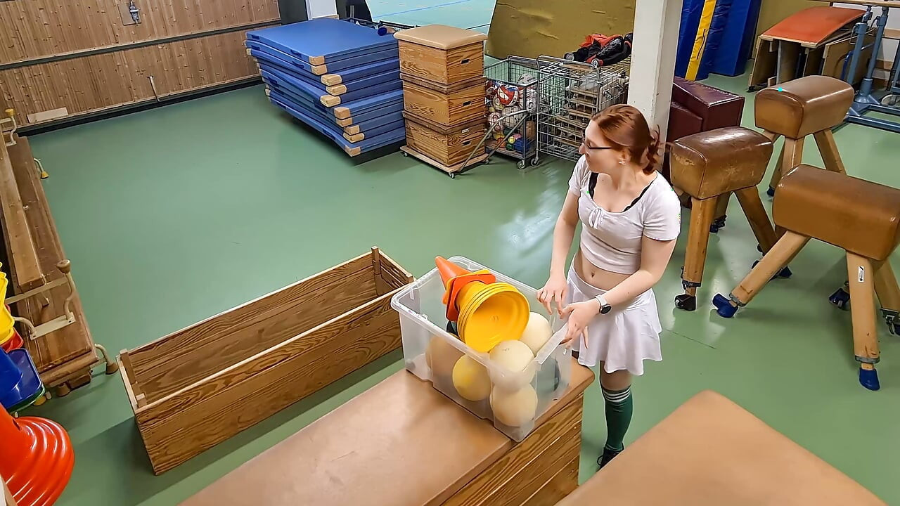 Horny gym girl gets fucked by her trainer