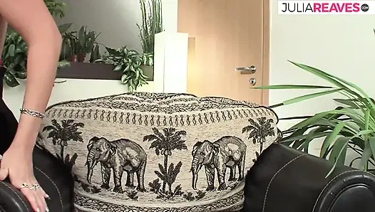 Hot slut sucks a huge cock as she rides another deep into her ass