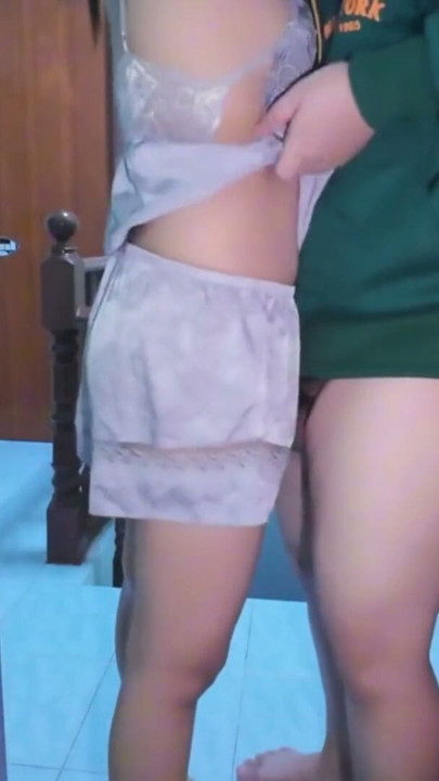 a Thai girl in front of the door of the room Cum shot in | Clip 1