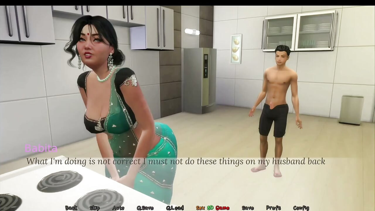 Desi boy Amit and his matured lover Babita eventually getting close to each other .