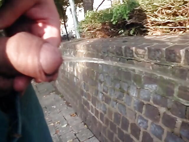 Me pissing in public outdoors