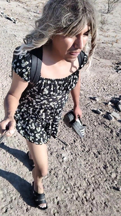 Spectacular moment from "Cute Ladyboy In Public With Very Hot Mini Skirt And Sandals"