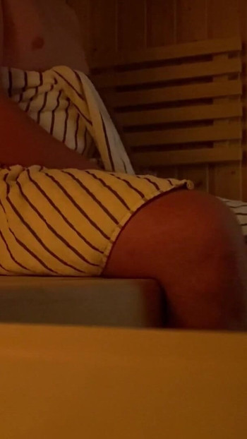Memorable moment from "Caught jerking off in public sauna, huge cumshot"