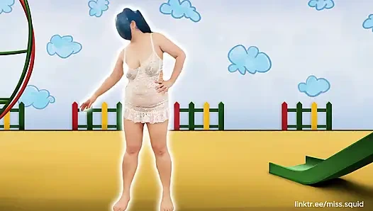 Miss squid lagi latihan lingerie putih