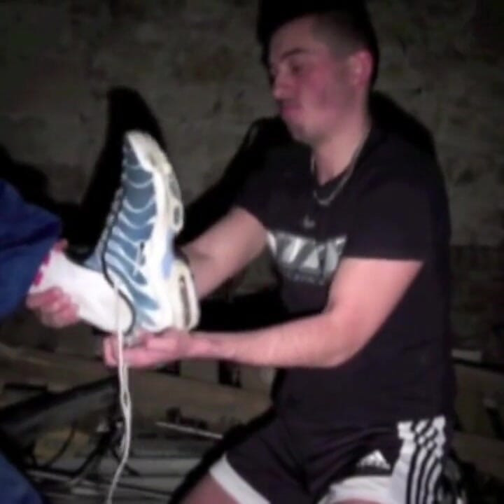 Bad boy fucking with feet domination