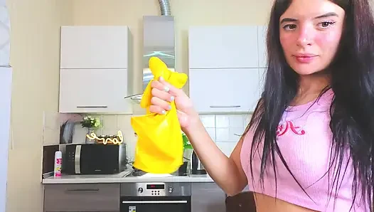 Fetisch mit Handschuhen von alice: Verführung und masturbation
