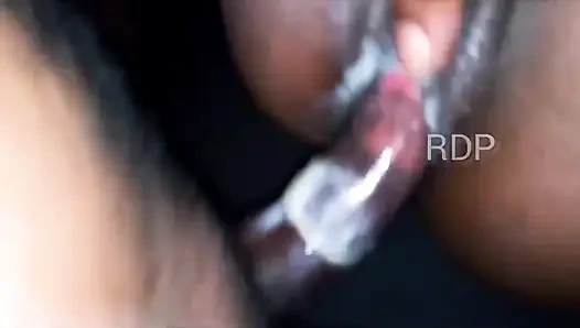 Teen College Girl Using Vibrator on Her Wet Juice Dripping Pussy While Fucking Her