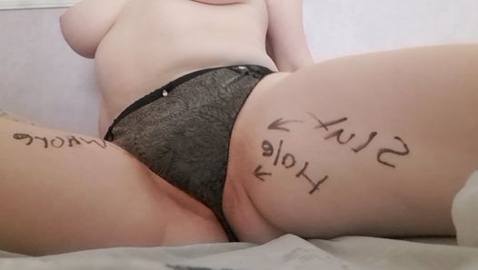 Female student playing with herself out of boredom