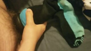 Using his sex toy