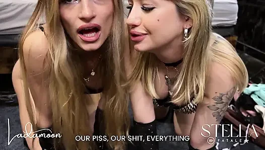 Double Blonde Femdom POV Destruction Stella Fatale French Strap-on Pegging & Extreme Slave Humiliation