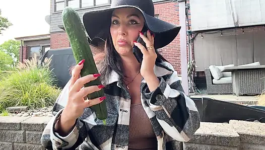 Desperate Housewife Triple Penetrates with 3 12in Cucumbers